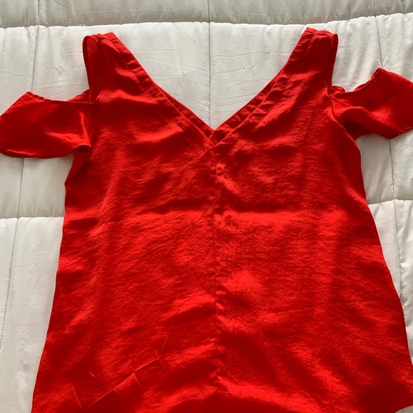 RACHEL Rachel Roy Red V neck cold shoulder Large - Picture 2 of 7